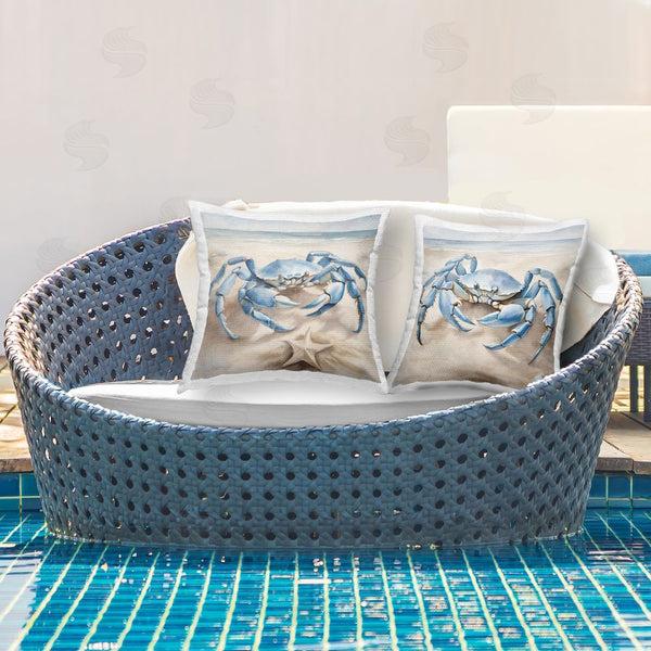 Stupell Industries Kim Allen | Blue Crab On Shore Printed Throw Pillow Set