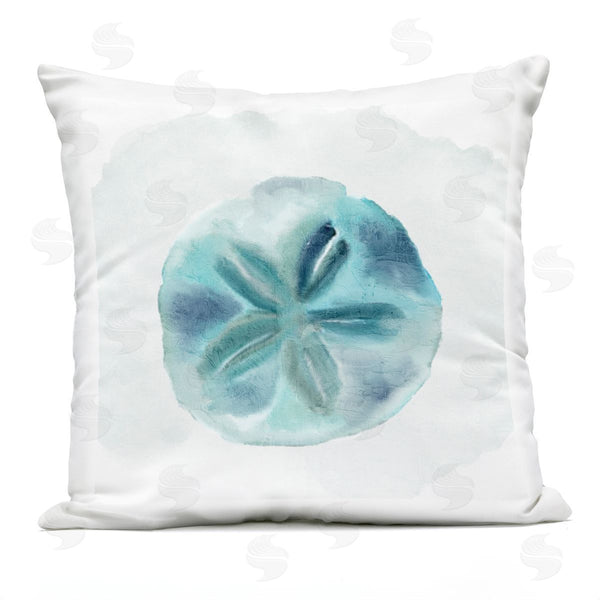 Stupell Industries Kim Allen | Blue Sand Dollar Beach Sea Life Animal Printed Throw Pillow