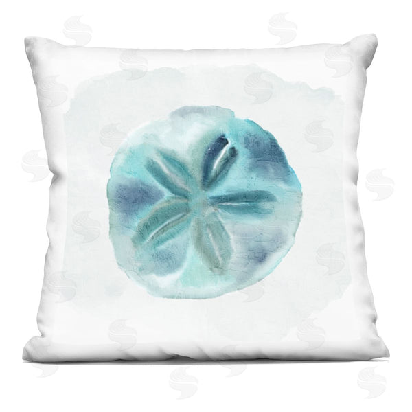 stupell industries Kim Allen | Blue Sand Dollar Beach Sea Life Animal Printed Throw Pillow