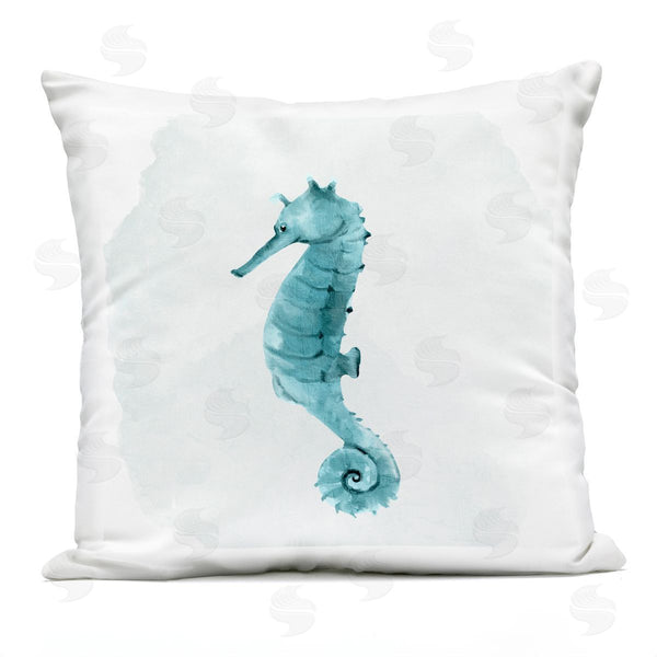 Stupell Industries Kim Allen | Blue Seahorse Aquatic Marine Life Animal Printed Throw Pillow