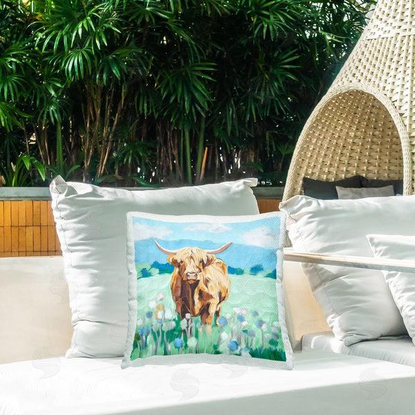 Stupell Industries Kim Allen | Blue Sky Highland Throw Pillow