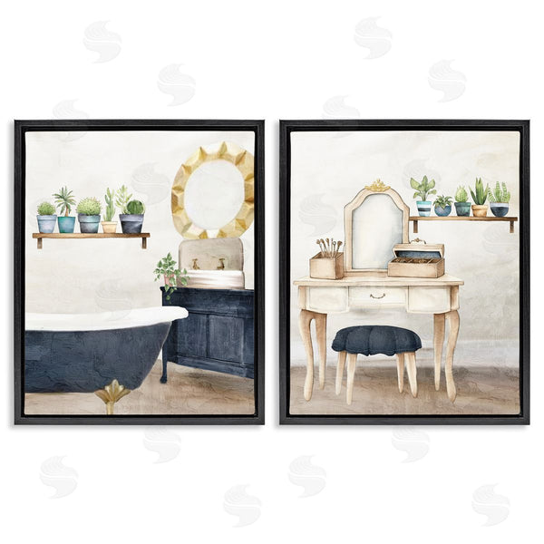 Stupell Industries Kim Allen | Blue Tub Bathroom Interior