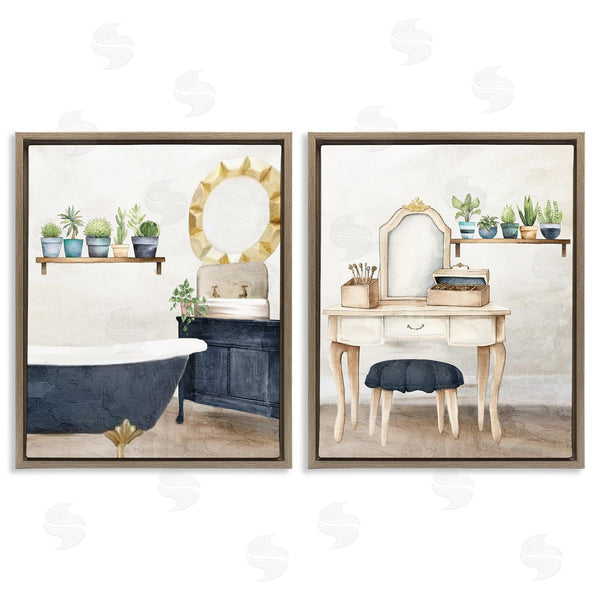 Stupell Industries Kim Allen | Blue Tub Bathroom Interior