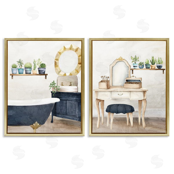 Stupell Industries Kim Allen | Blue Tub Bathroom Interior