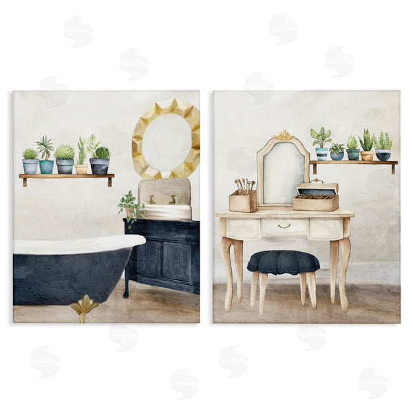 stupell industries Kim Allen | Blue Tub Bathroom Interior