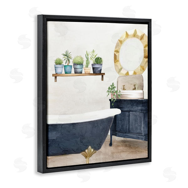 Stupell Industries Kim Allen | Blue Tub Bathroom Scene