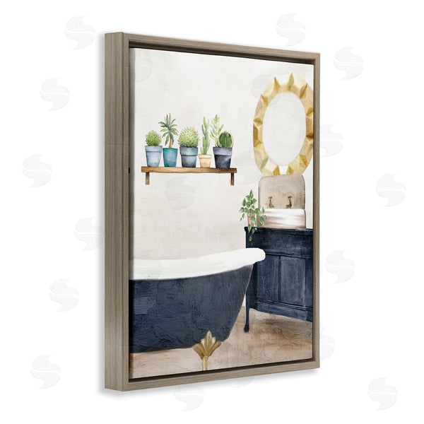Stupell Industries Kim Allen | Blue Tub Bathroom Scene