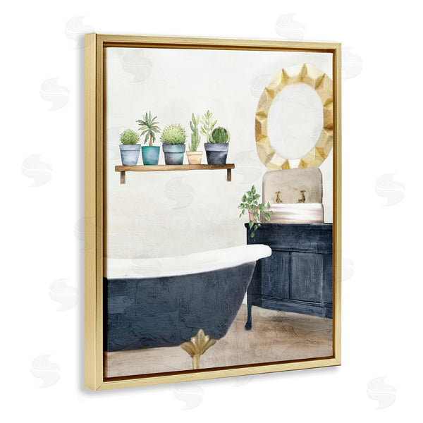 Stupell Industries Kim Allen | Blue Tub Bathroom Scene