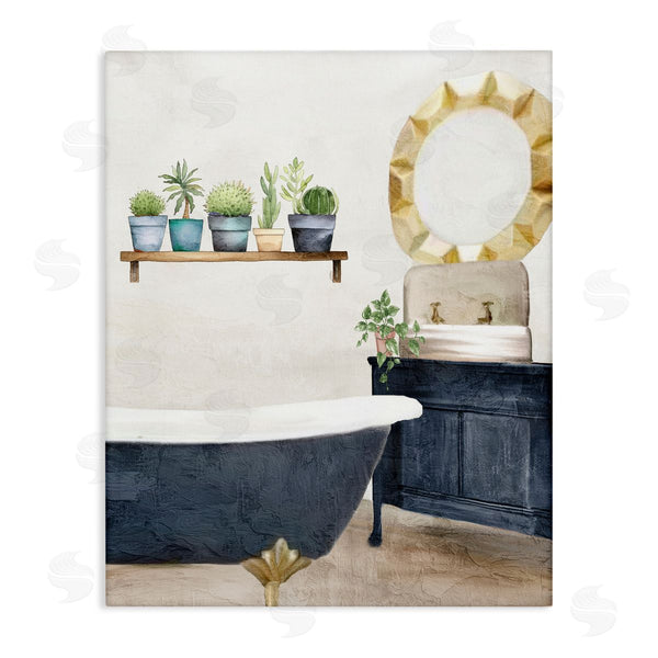 stupell industries Kim Allen | Blue Tub Bathroom Scene