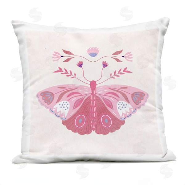 Stupell Industries Kim Allen | Boho Pink Folk Butterfly Throw Pillow