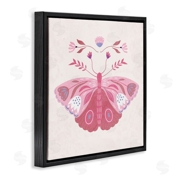 Stupell Industries Kim Allen | Boho Pink Folk Butterfly Wall Art