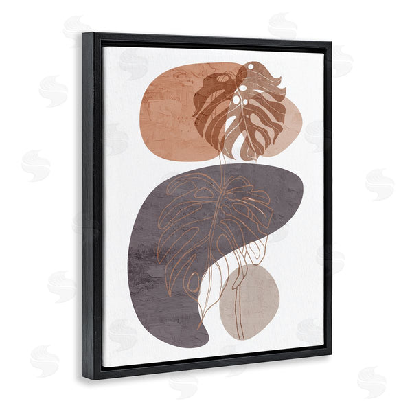 Stupell Industries Kim Allen | Bold Abstract Shapes Monstera Plants Terracotta Desert Wall Art