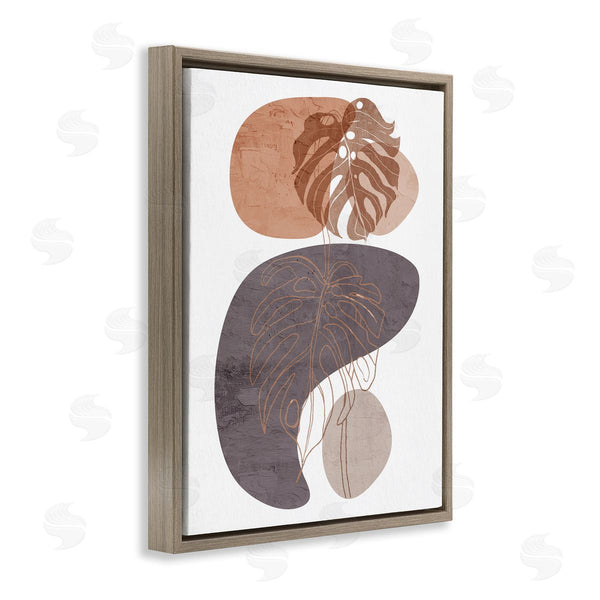 Stupell Industries Kim Allen | Bold Abstract Shapes Monstera Plants Terracotta Desert Wall Art