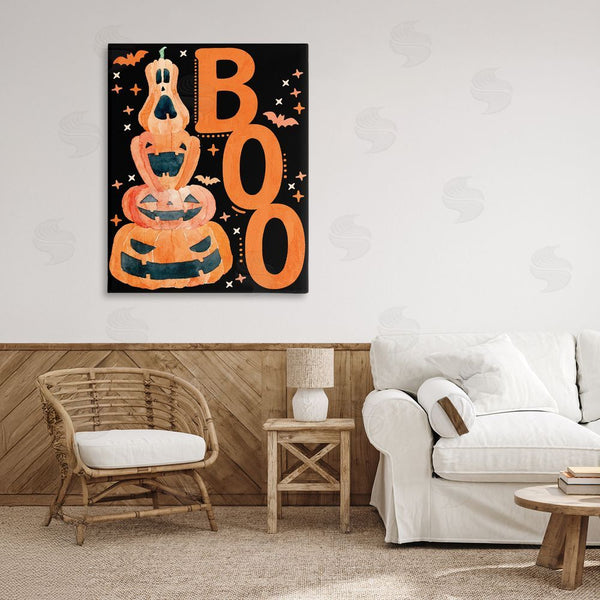 Stupell Industries Kim Allen | Boo With Whimsical Jack-o-Lanterns Wall Art