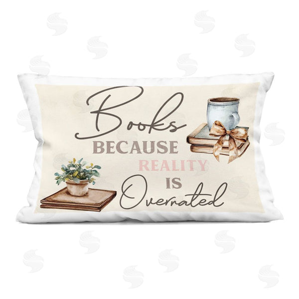 stupell industries Kim Allen | Books Because Reality Overrated Printed Throw Pillow