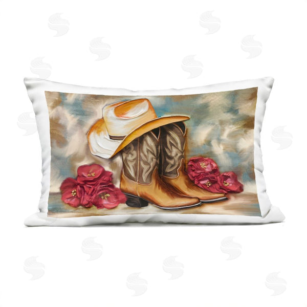 Stupell Industries Kim Allen | Boots & Floral Bunches Printed Throw Pillow
