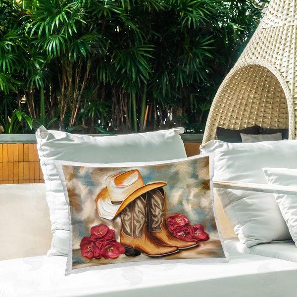 Stupell Industries Kim Allen | Boots & Floral Bunches Printed Throw Pillow