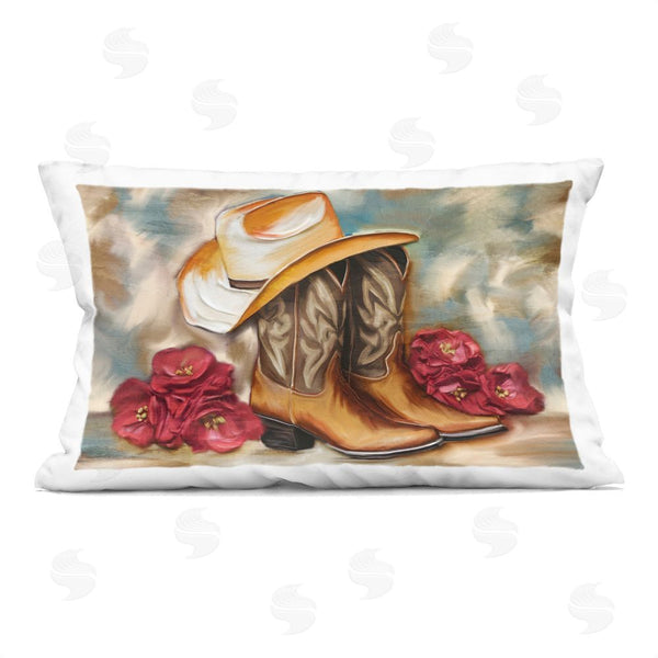 stupell industries Kim Allen | Boots & Floral Bunches Printed Throw Pillow