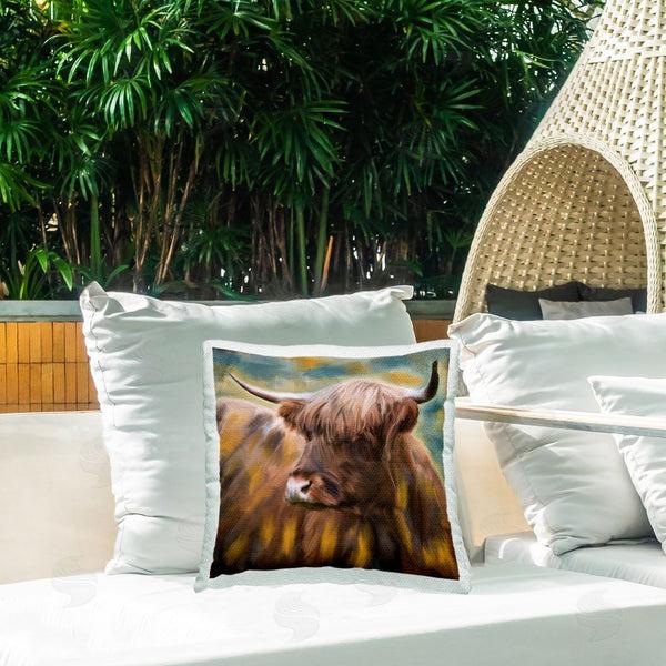 Stupell Industries Kim Allen | Brown Highland Cow Printed Throw Pillow