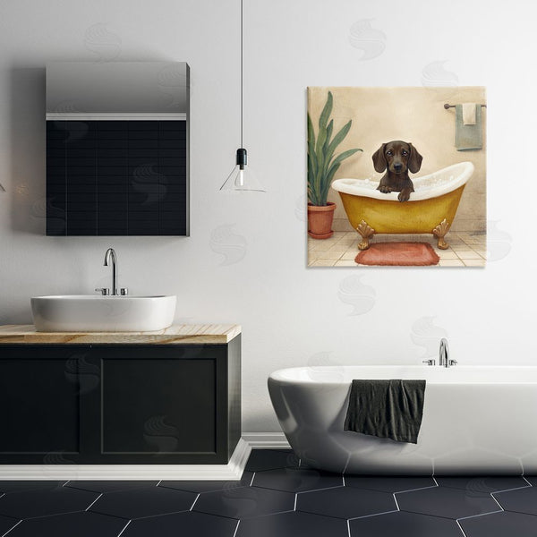 Stupell Industries Kim Allen | Bubble Bath Brown Dog Wall Art