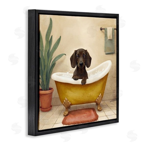 Stupell Industries Kim Allen | Bubble Bath Brown Dog Wall Art