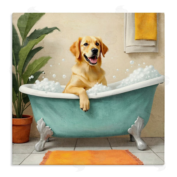 stupell industries Kim Allen | Bubble Bath Labrador Dog