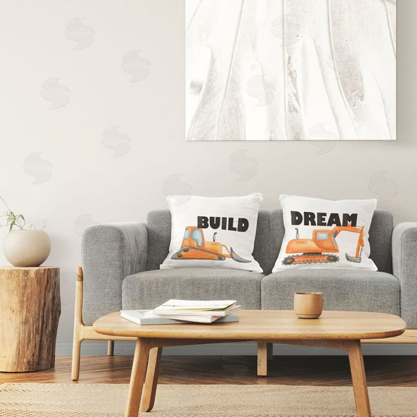 Stupell Industries Kim Allen | Build & Dream Construction Vehicles Printed Throw Pillow