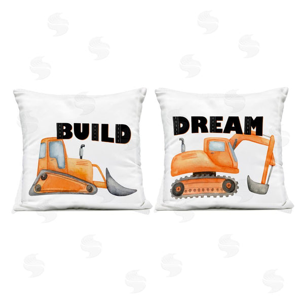 Stupell Industries Kim Allen | Build & Dream Construction Vehicles Printed Throw Pillow