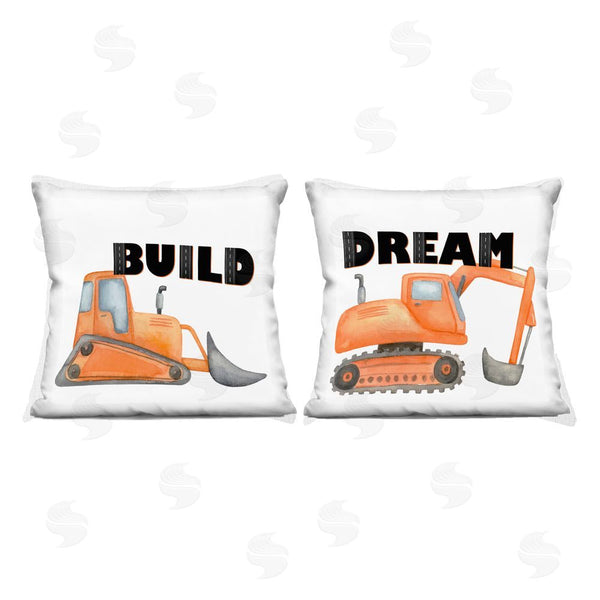 stupell industries Kim Allen | Build & Dream Construction Vehicles Printed Throw Pillow