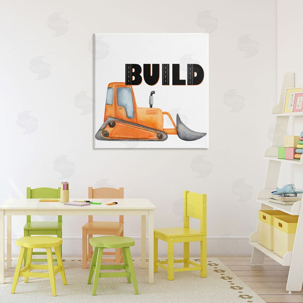 Stupell Industries Kim Allen | Build With Orange Bulldozer Wall Art