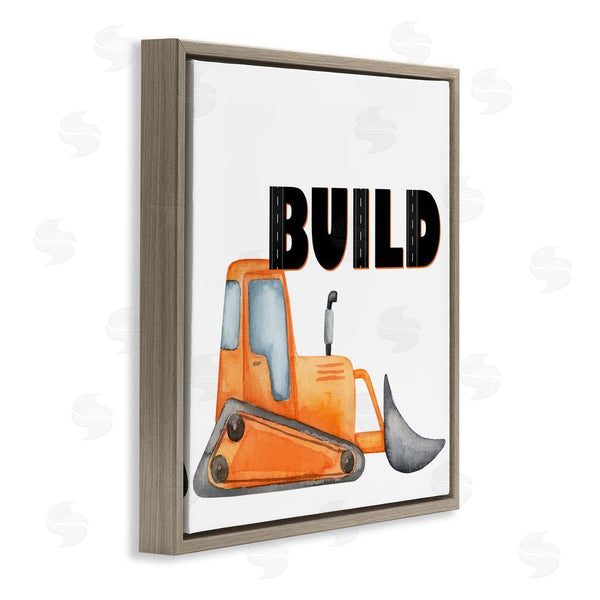 Stupell Industries Kim Allen | Build With Orange Bulldozer Wall Art