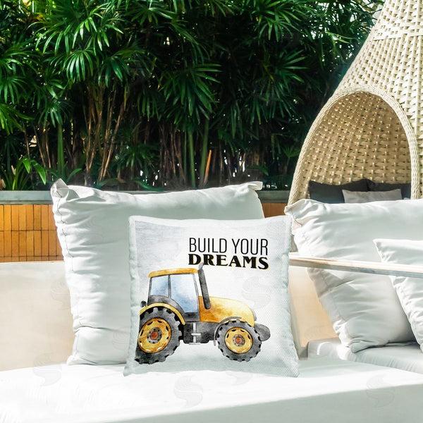 Stupell Industries Kim Allen | Build Your Dreams Phrase Printed Throw Pillow