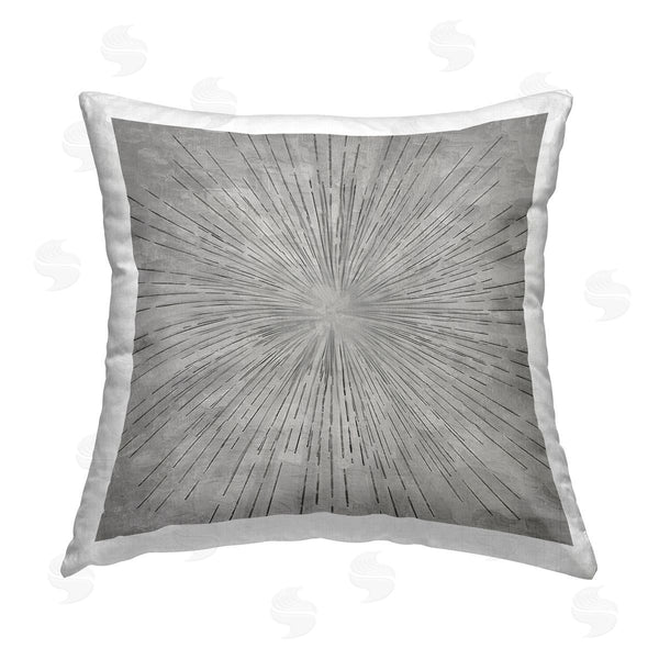 stupell industries Kim Allen | Burst of Grey Abstract Printed Throw Pillow