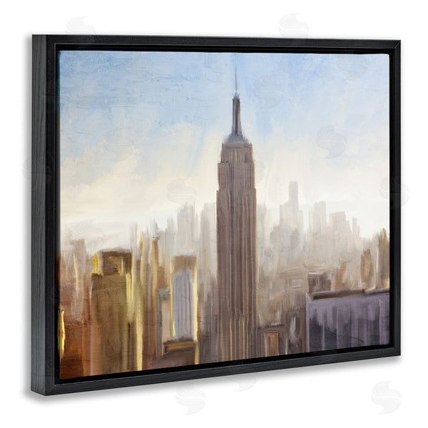 Stupell Industries Kim Allen | Bustling New York Cityscape Distant Buildings Skyline Wall Art