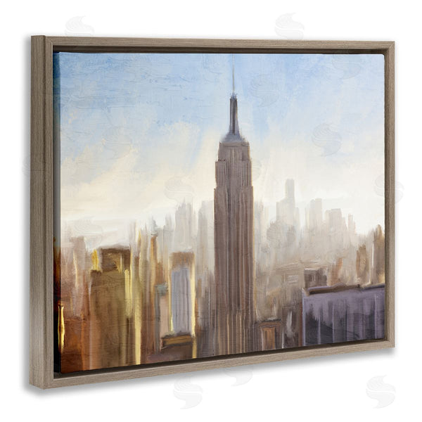 Stupell Industries Kim Allen | Bustling New York Cityscape Distant Buildings Skyline Wall Art