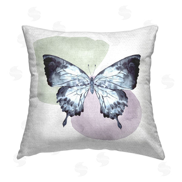 Stupell Industries Kim Allen | Butterfly On Simple Shapes Printed Throw Pillow