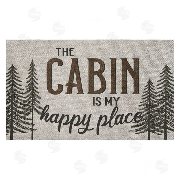 stupell industries Kim Allen | Cabin Is My Happy Place Faux Sisal Door Mat