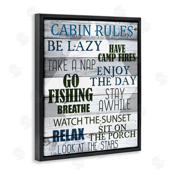 Stupell Industries Kim Allen | Cabin Rules Phrases Listed