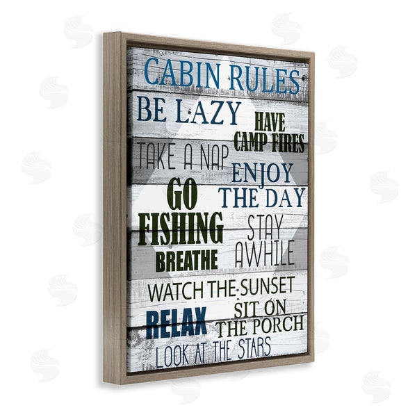 Stupell Industries Kim Allen | Cabin Rules Phrases Listed