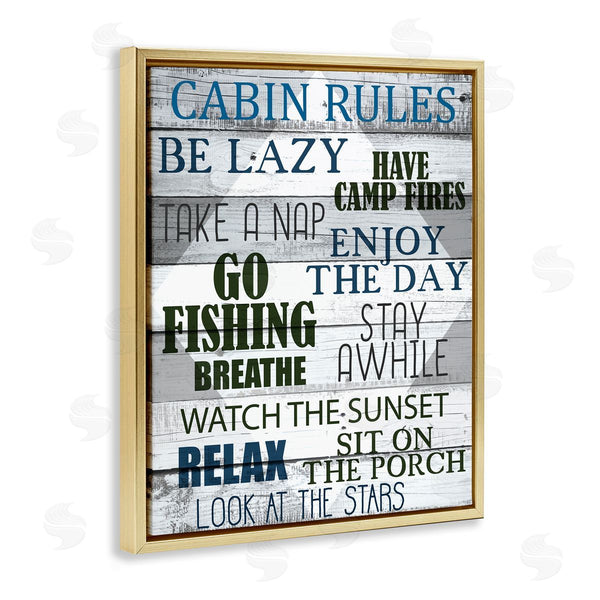 Stupell Industries Kim Allen | Cabin Rules Phrases Listed