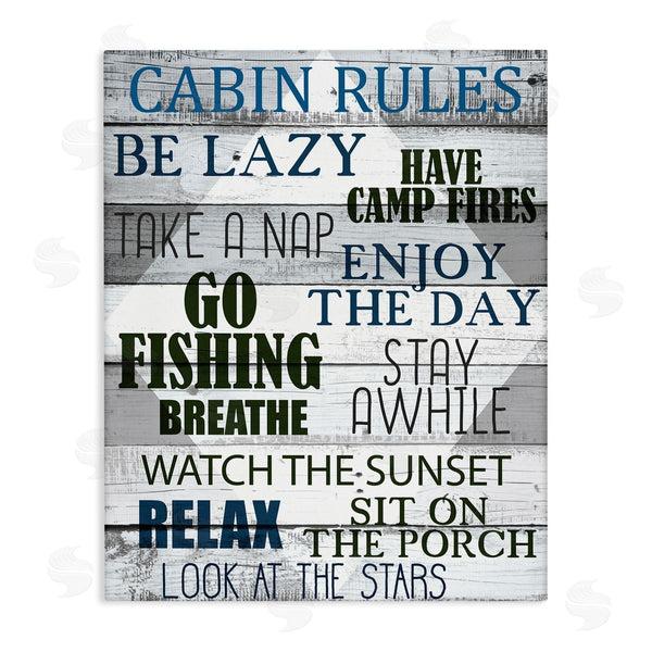 stupell industries Kim Allen | Cabin Rules Phrases Listed