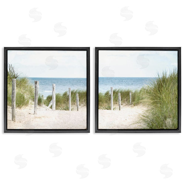 Stupell Industries Kim Allen | Calm Coastal Beach Fence Landscape Wall Art