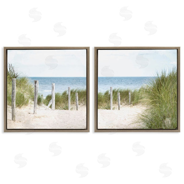 Stupell Industries Kim Allen | Calm Coastal Beach Fence Landscape Wall Art