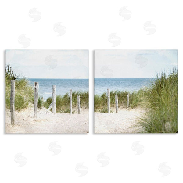 stupell industries Kim Allen | Calm Coastal Beach Fence Landscape Wall Art