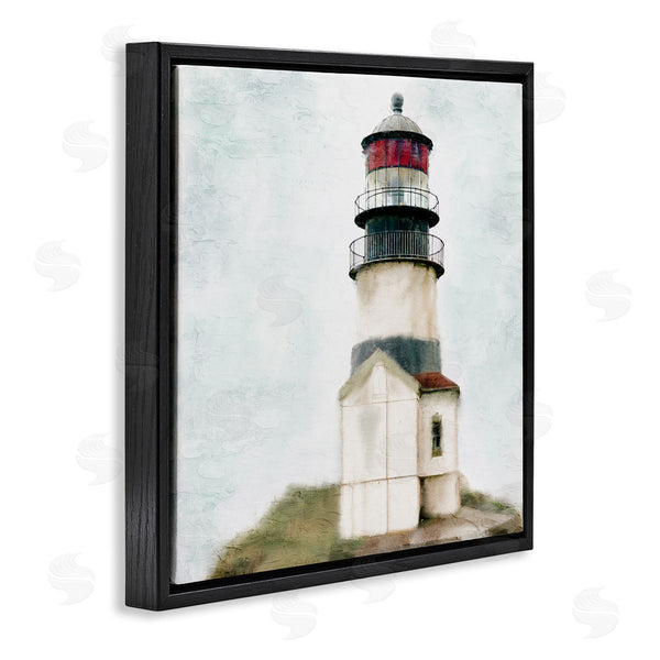 Stupell Industries Kim Allen | Calm Lighthouse Clear Sky Ocean Beach Painting Wall Art