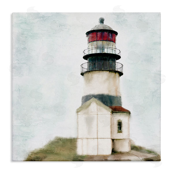 stupell industries Kim Allen | Calm Lighthouse Clear Sky Ocean Beach Painting Wall Art