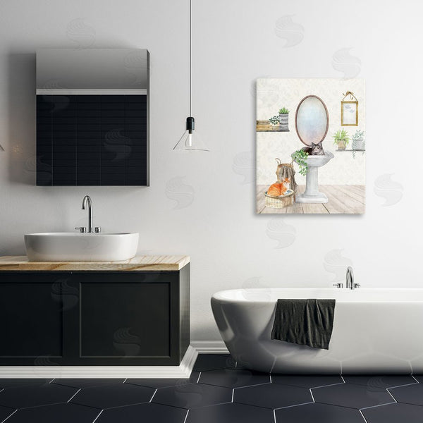 Stupell Industries Kim Allen | Cats In Bathroom Scene Wall Art