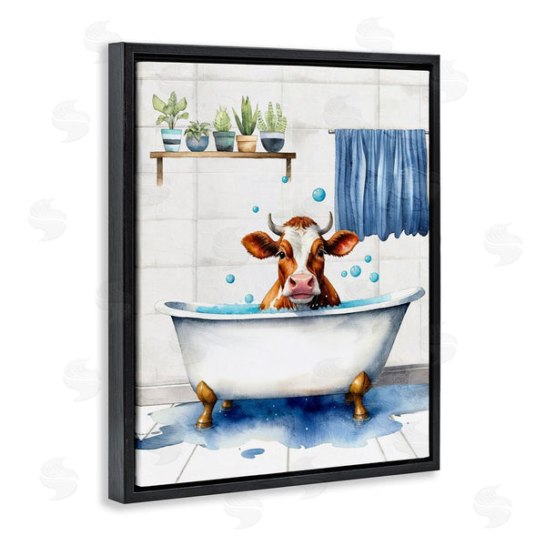 Stupell Industries Kim Allen | Cattle Bathtime Suds Wall Art