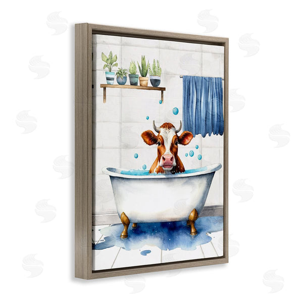 Stupell Industries Kim Allen | Cattle Bathtime Suds Wall Art