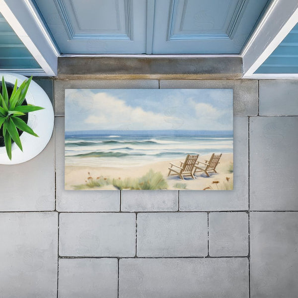 Stupell Industries Kim Allen | Chair View On Serene Beach Non-Woven Door Mat